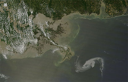 Marea negra fotografiada desde satélite