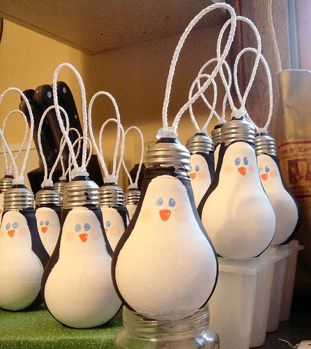 Reciclaje de las bombillas incandescentes: adornos navideños