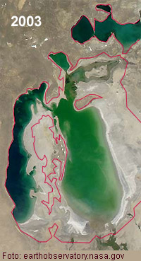 El mar de Aral en 2003