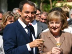 Zapatero y Merkel.