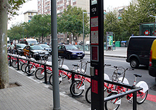 El bicing, en una calle de Barcelona.