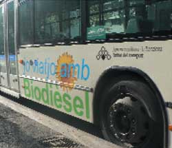 Un autobús con biodiésel.