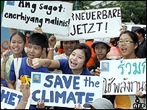 Protestas por el cambio climático en Bangkok.