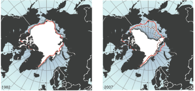 Impacto del cambio climático en el Ártico.